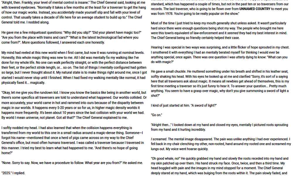 Screenshots of a book I might make